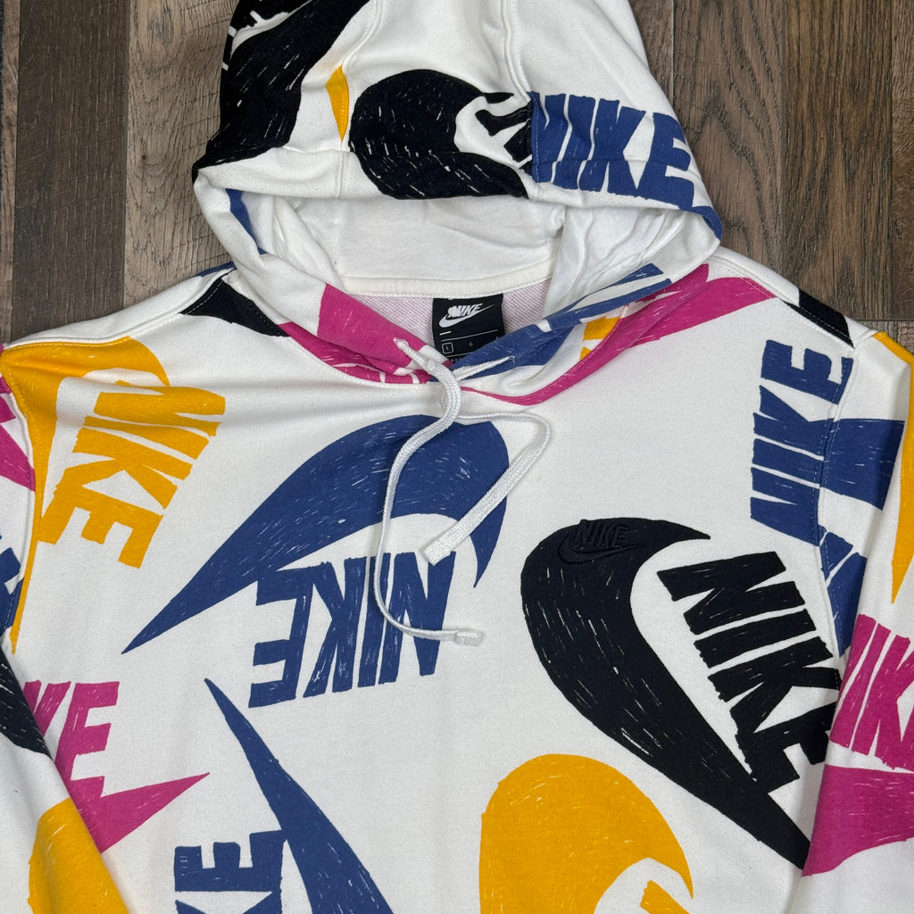 Nike Multi Color Check Hoodie L
