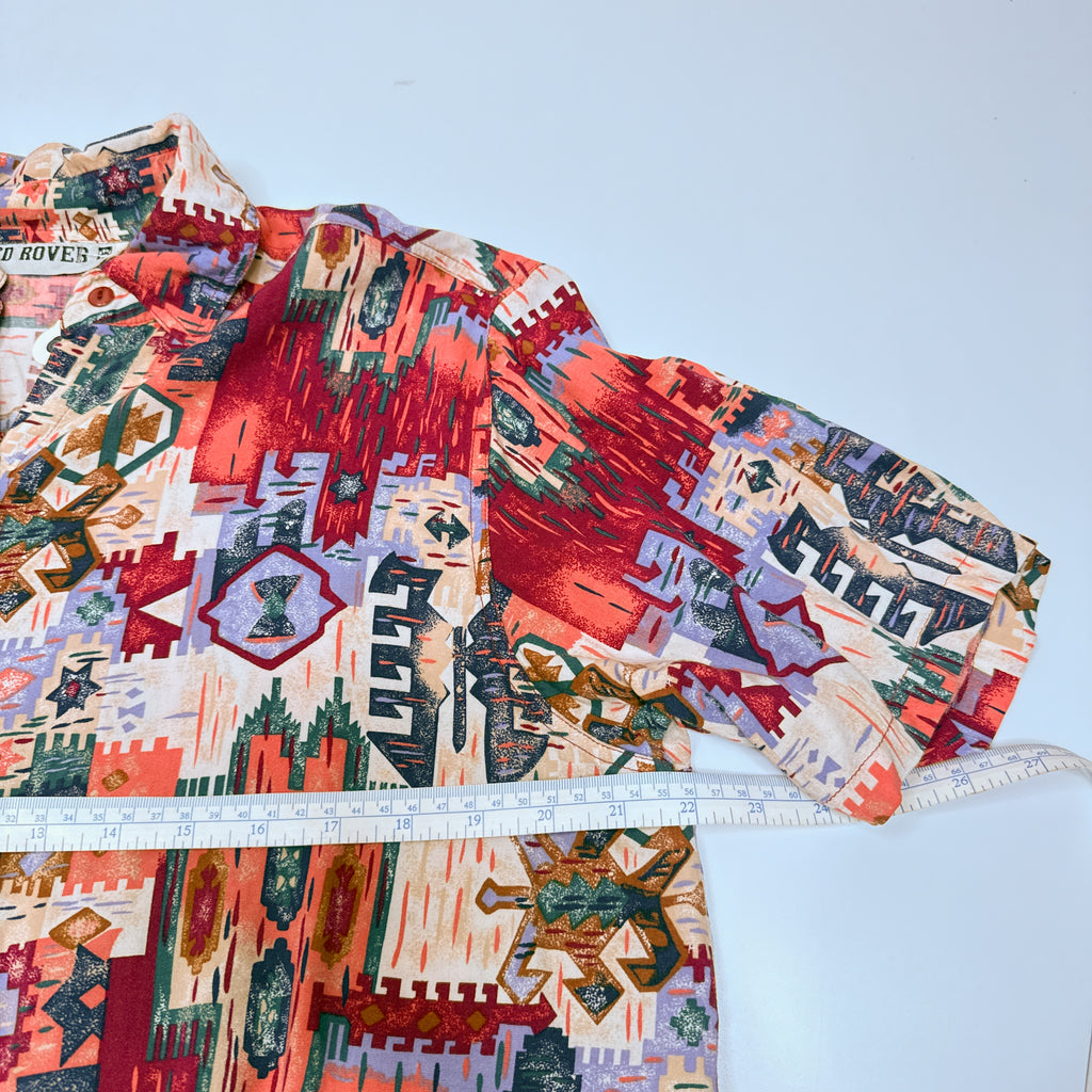 VTG Red Rover Native Rayon Button Up L