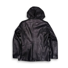 Load image into Gallery viewer, Nautica Genuine Leather Black Hooded Jacket M