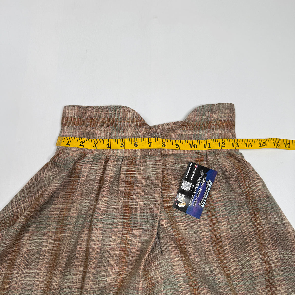 VTG Clyde Plaid Pleated Maxi Boho Skirt High Waisted 26" S/XS