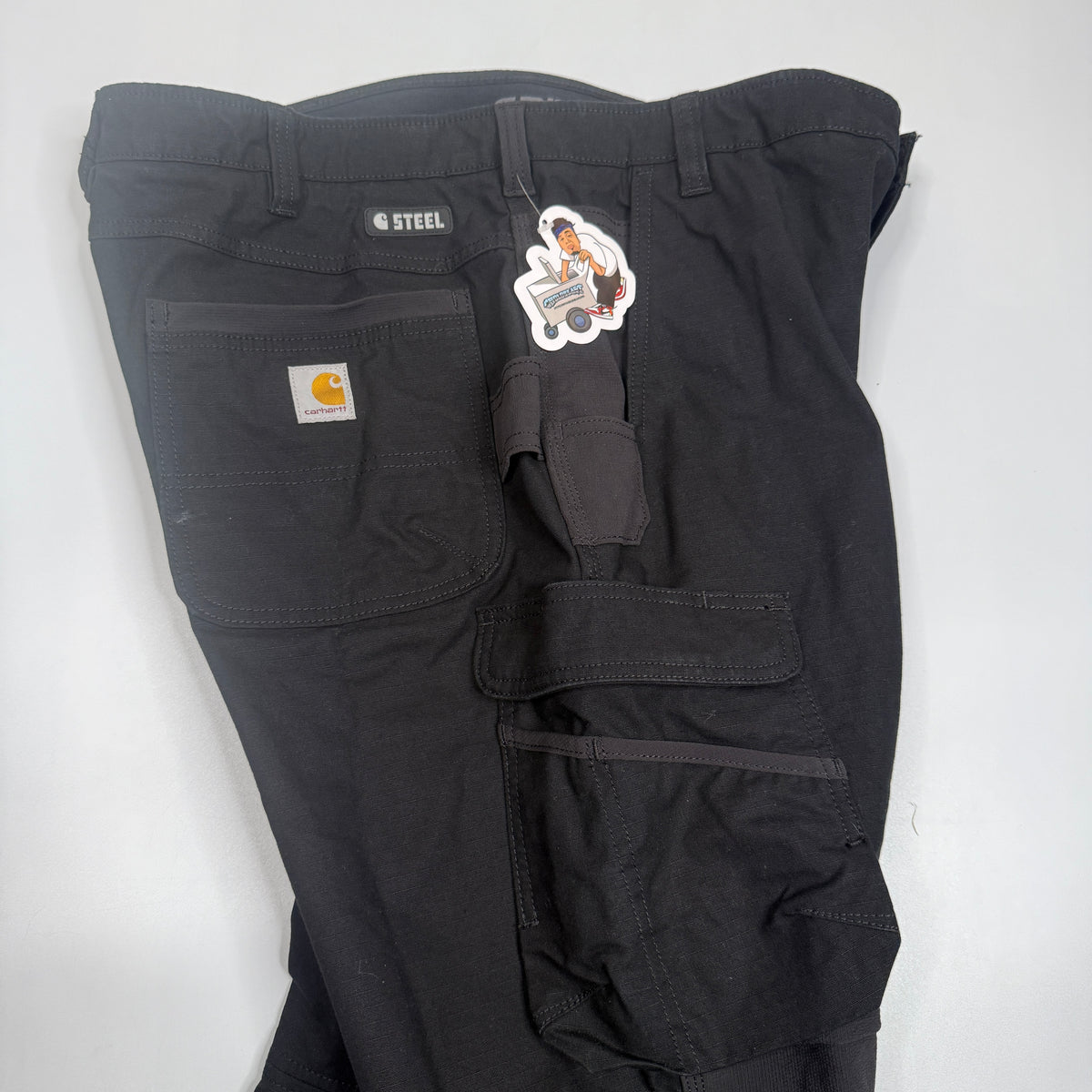 Carhartt Steel Rugged Flex Relaxed Fit Double Front Cargo Work Pants 40" Black