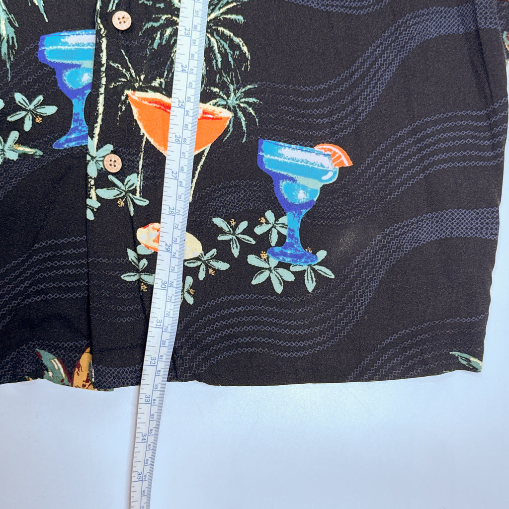 VTG Cherokee Cocktails Rayon Button Up L