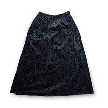 Load image into Gallery viewer, VTG Paisley Velour A-Line Midi Skirt XS/S 25"