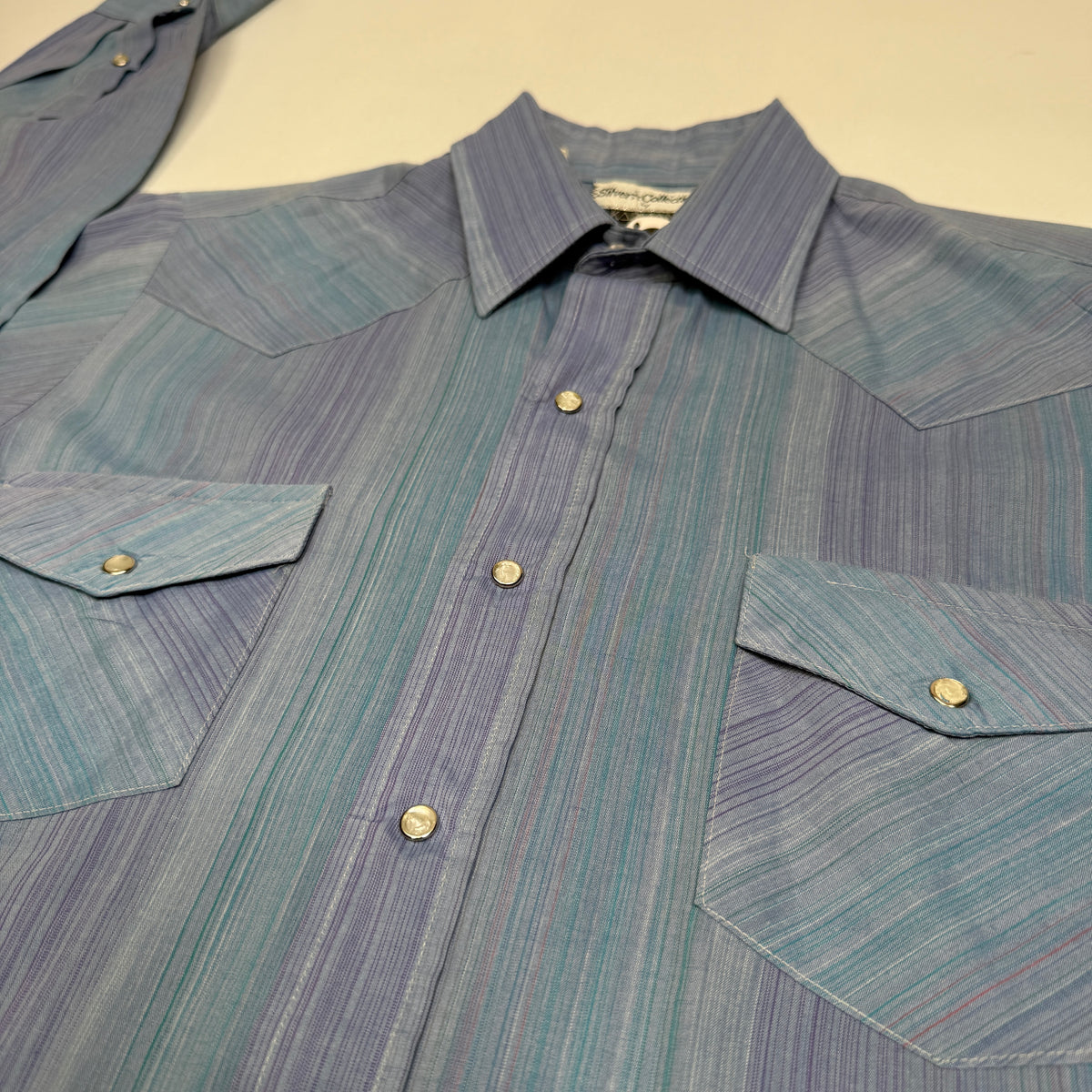VTG Karman Western Peal Snap L/S Button Up M Purple
