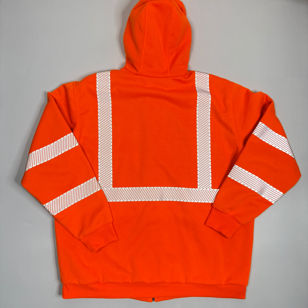 Carhartt 3M High Visibility Loose Fit Class 3 Zip Up Hoodie XL Orange