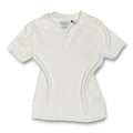 VTG Basic Editions Polo Top Ribbed Knit Top S White