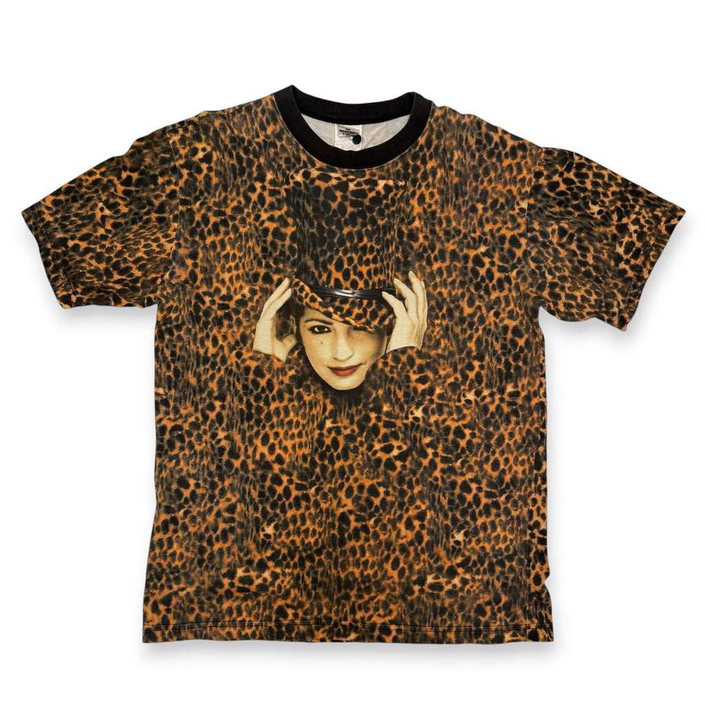 VTG Gloria Estefan AOP Leopard Incredible T Shirt L