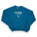 VTG Guess Jeans Spell Out Sweatshirt L/M Blue
