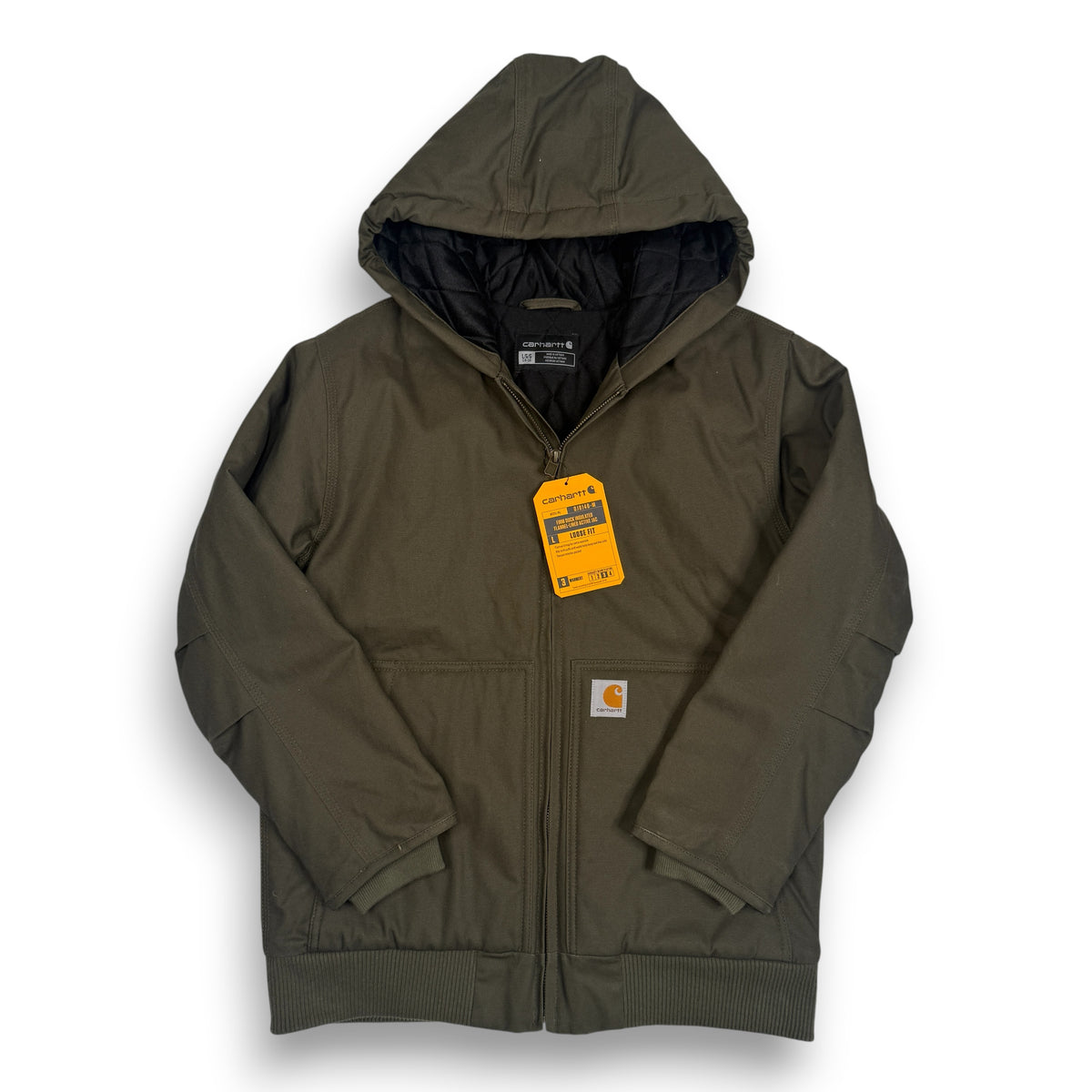 NWT Carhartt Firm Duck Active Lined Jacket L Kids Olive