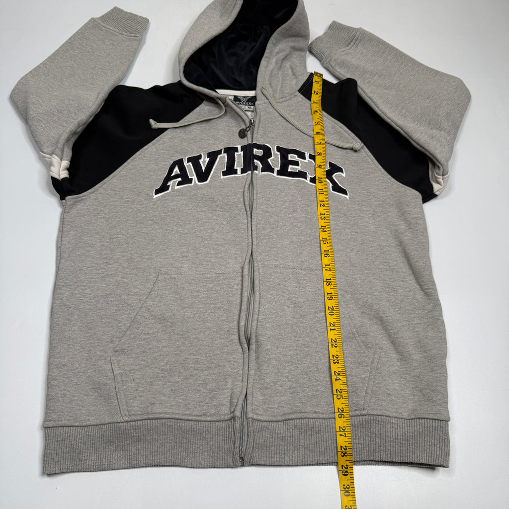 Y2K Avirex Spell Out Zip Up Hoodie XL