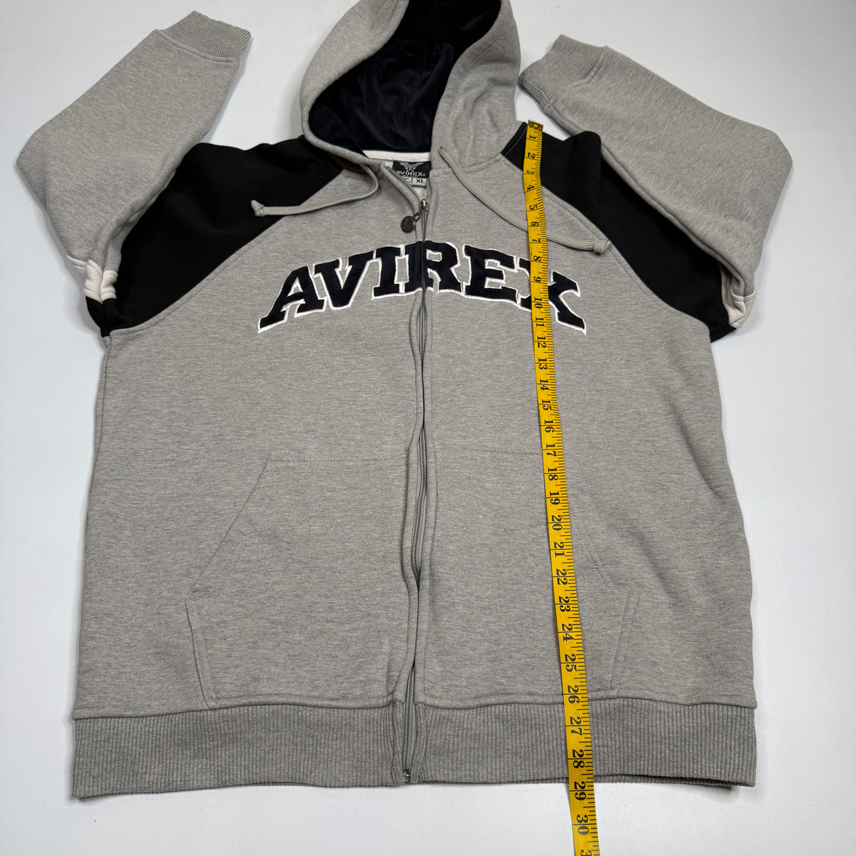 Y2K Avirex Spell Out Zip Up Hoodie XL