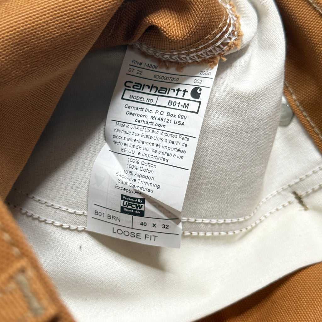 NWT Carhartt Iconic B01 Firm Duck Double Front Loose Fit Work Pants 40" Brown