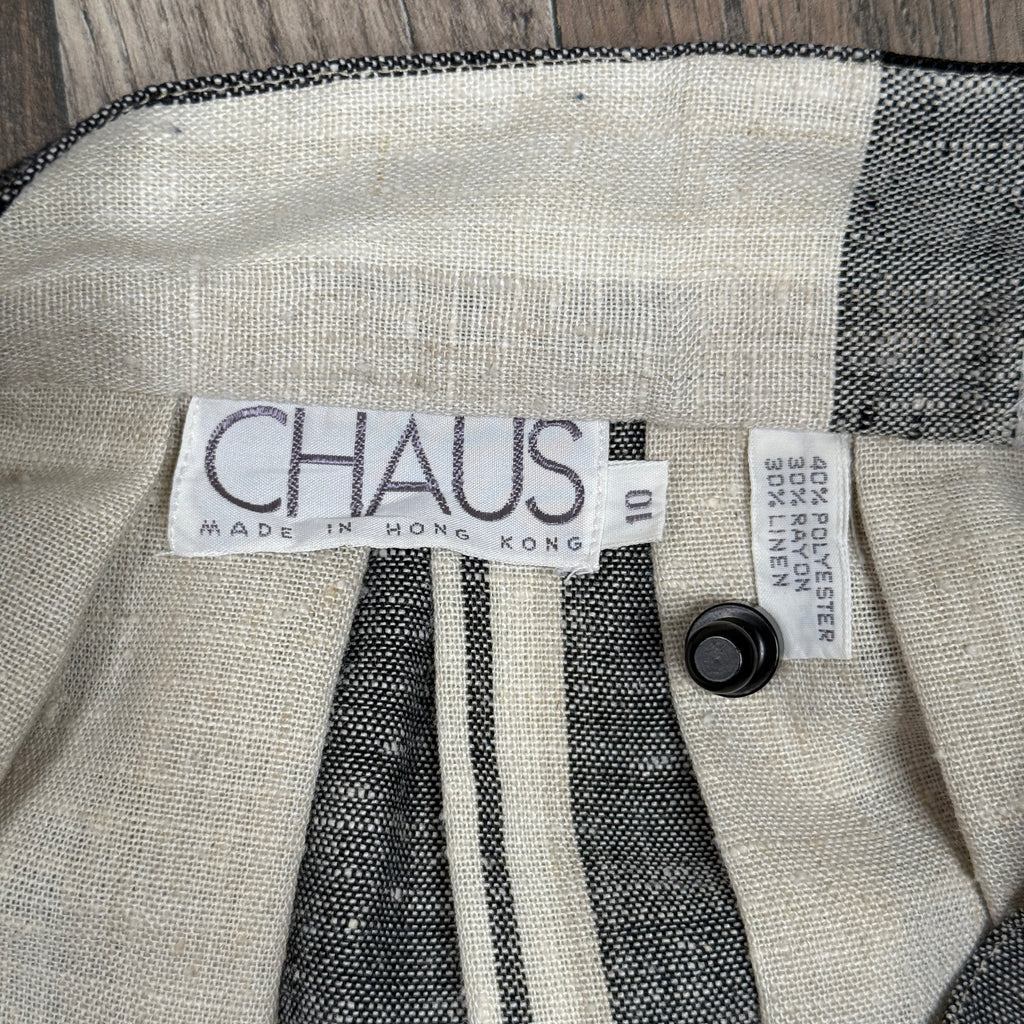 VTG Chaus Skirt Plaid Button Front A Line Skirt 26" S