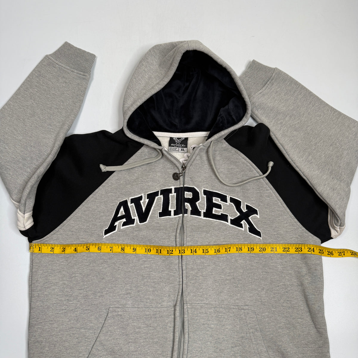Y2K Avirex Spell Out Zip Up Hoodie XL