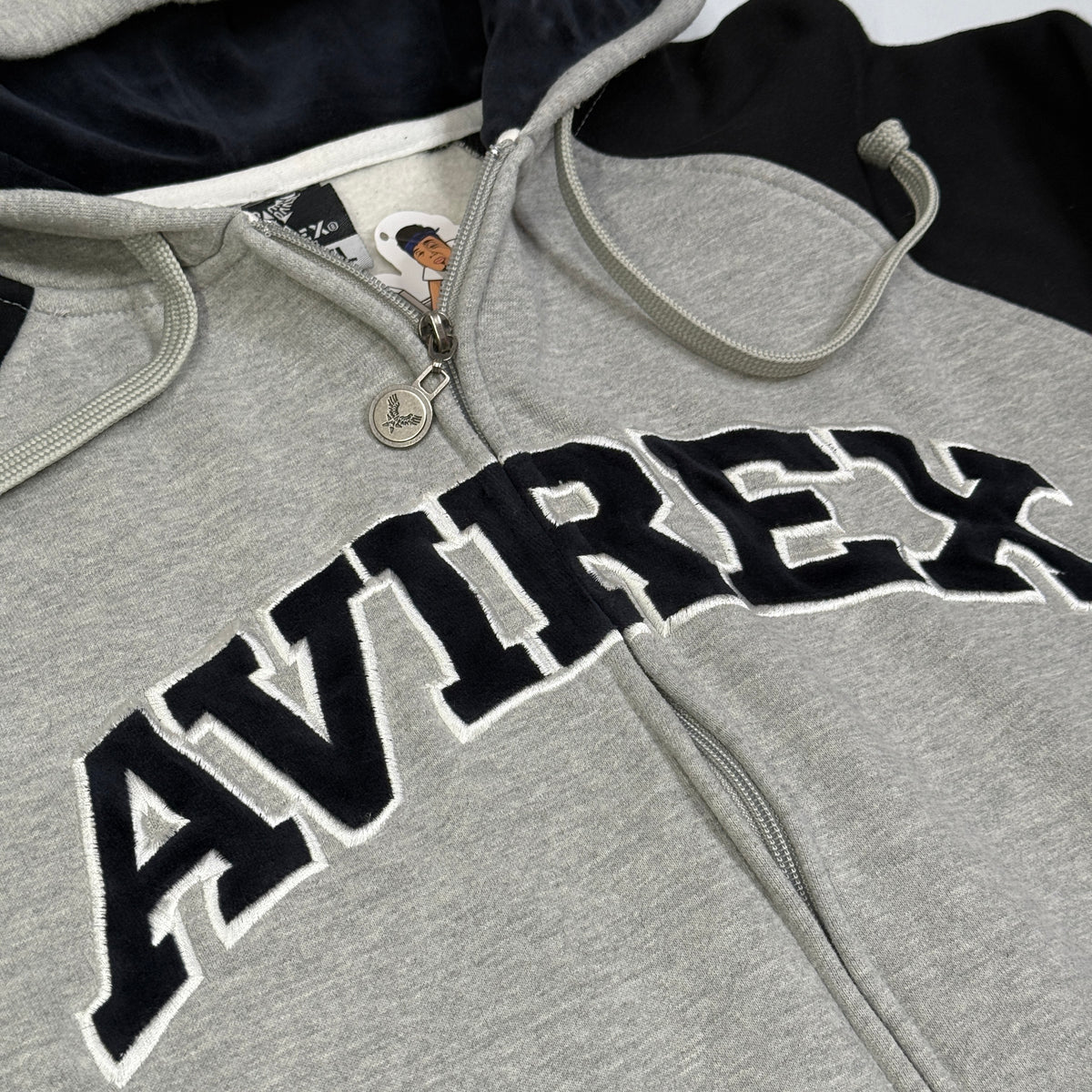 Y2K Avirex Spell Out Zip Up Hoodie XL