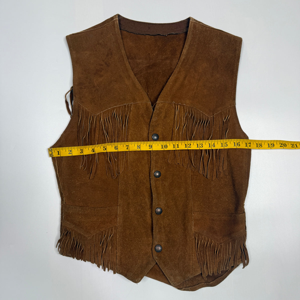 VTG Pioneer Wear Western Fringe Leather Vest