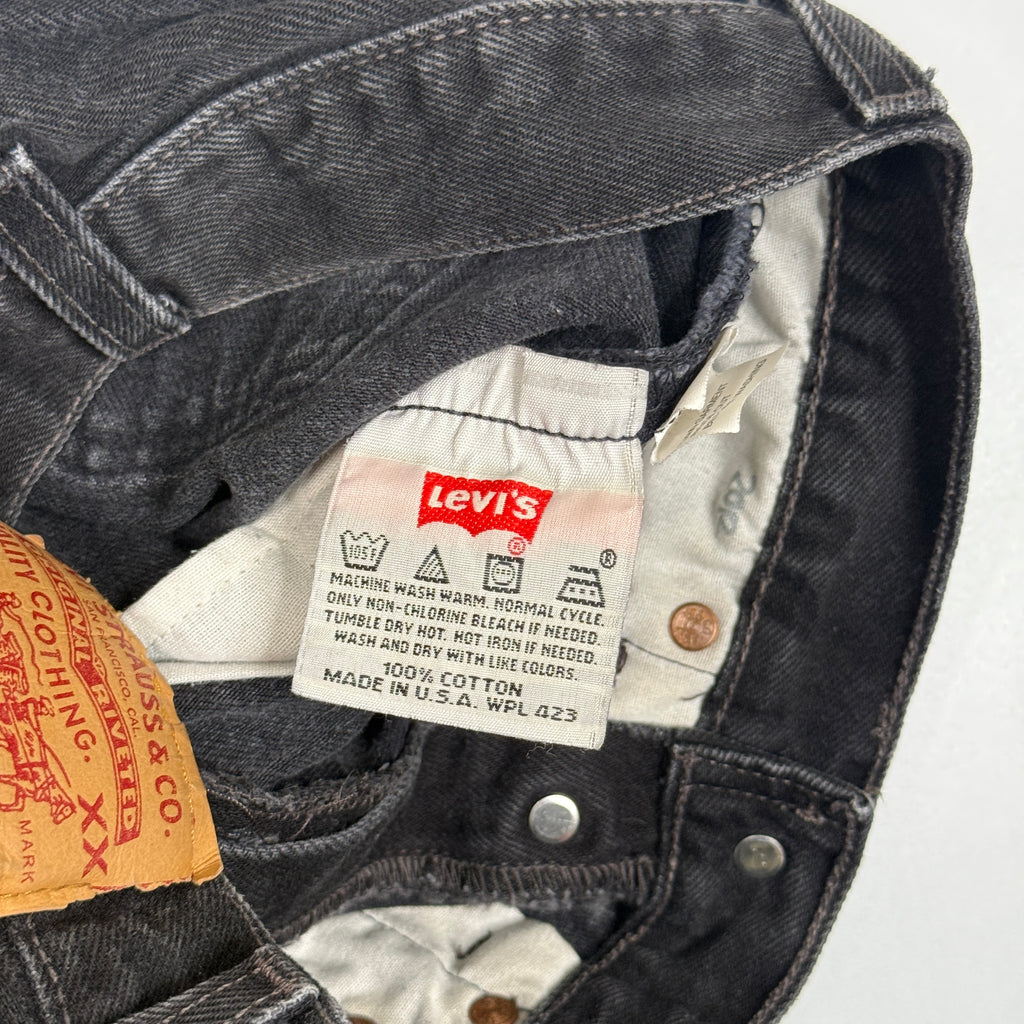 VTG Levis 501 High Rise Straight Leg Jeans 25" XS Black