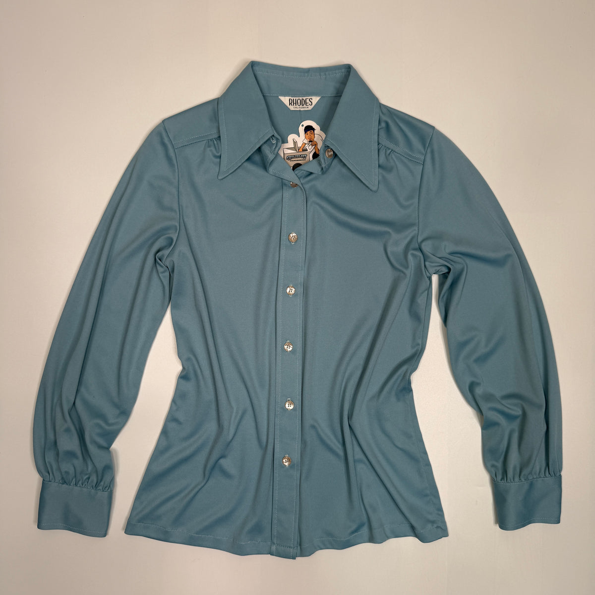 VTG Rhodes Dagger Collar Button Up Blouse M