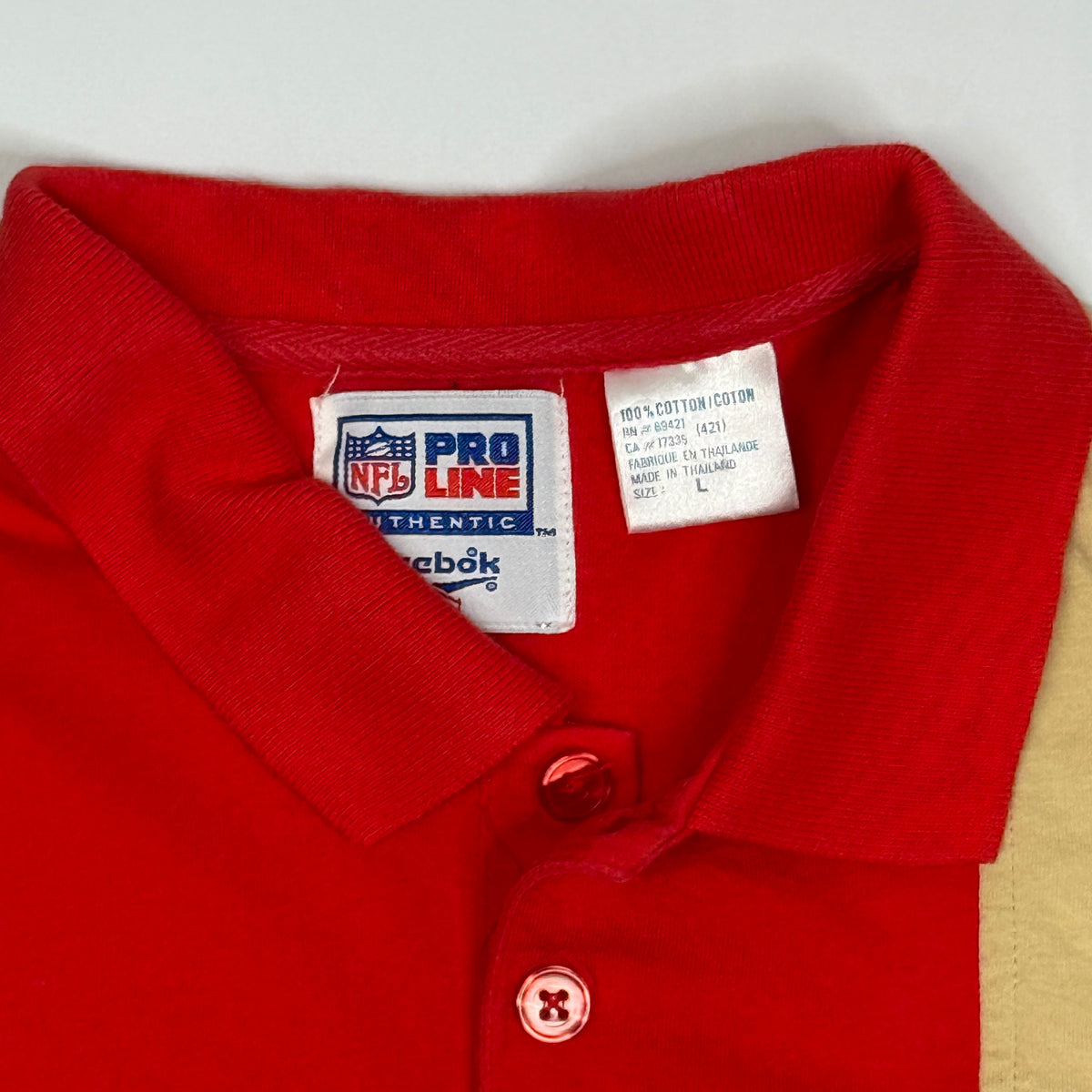 VTG Reebok Proline 49ers Colorblock Polo Shirt L