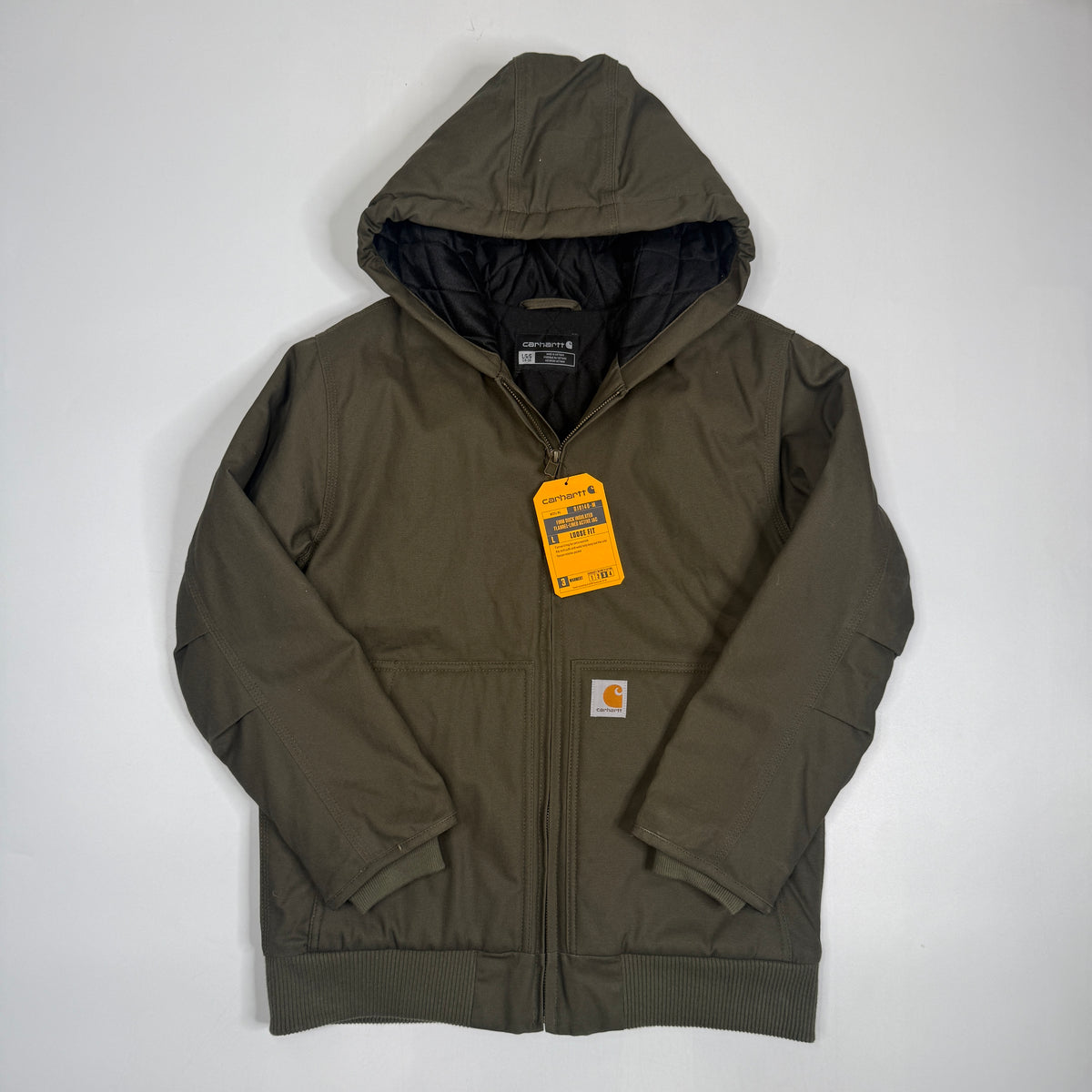 NWT Carhartt Firm Duck Active Lined Jacket L Kids Olive