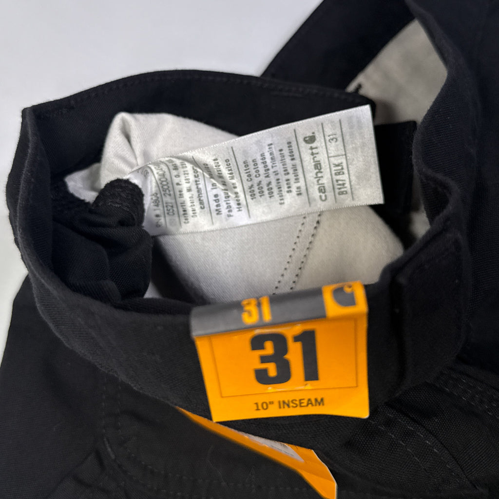 NWT Carhartt Canvas Utility Work Shorts 31" Black