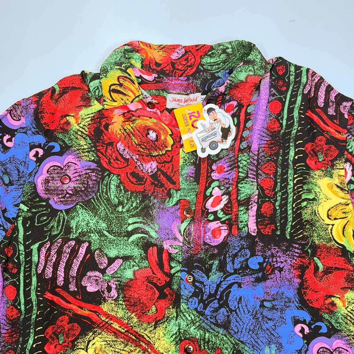 NWT Jams World Floral Multi Pattern Button Up M