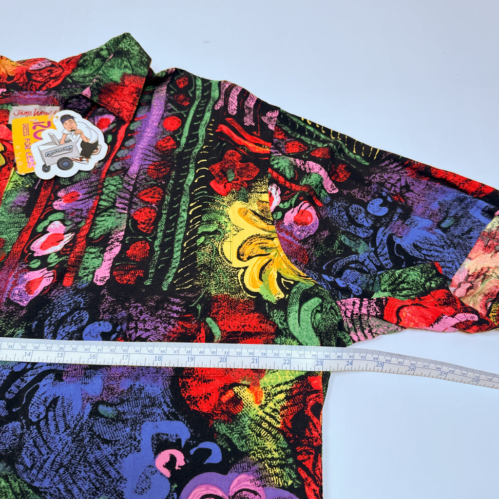 NWT Jams World Floral Multi Pattern Button Up M