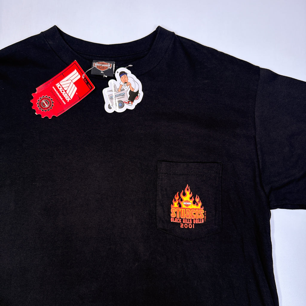 NWT 2001 Harley Davidson Sturgis Black Hills Rally T Shirt 2XL Black