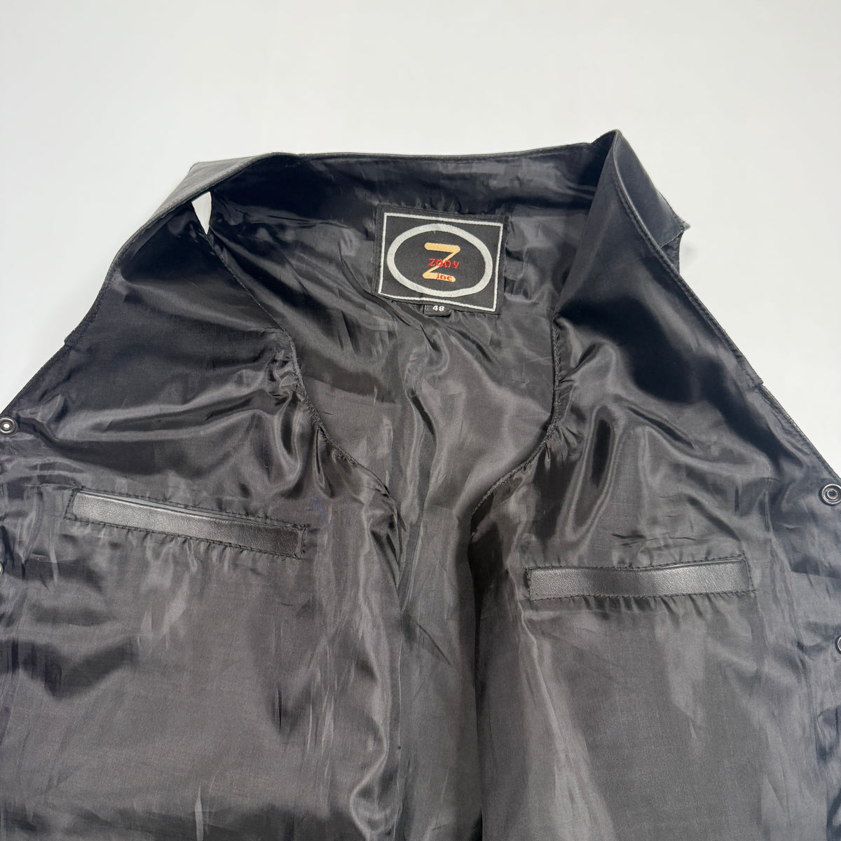 VTG Zony Inc Motorcycle Leather Vest XL Black