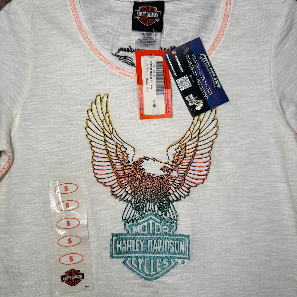 NWT Harley Davidson HD Embroidered T Shirt S