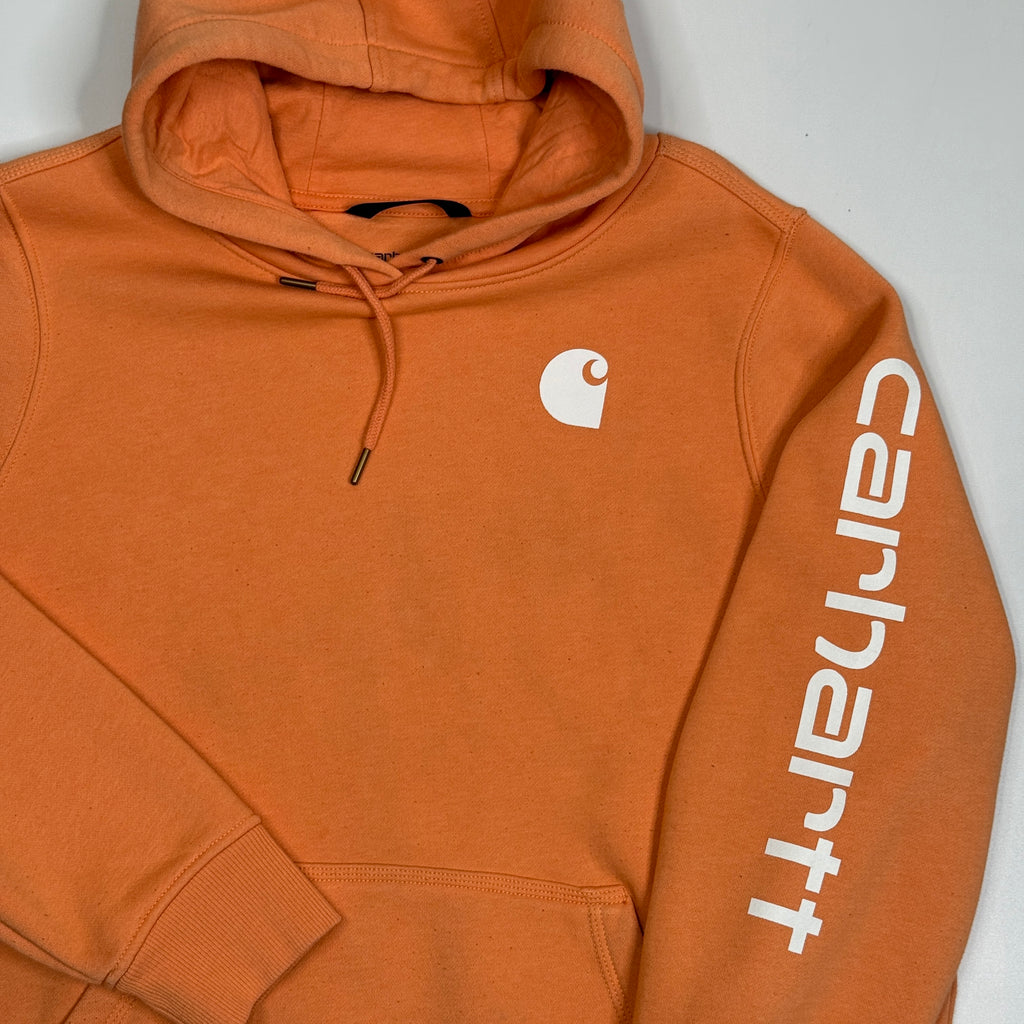 Carhartt Logo Sleeve Hoodie 2XL Peach