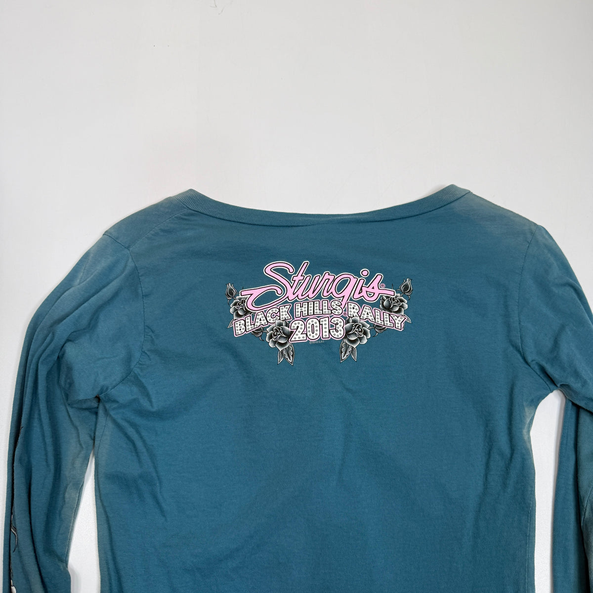 Y2K 2013 Sturgis Black Hills Rally V Neck L/S T Shirt S Blue