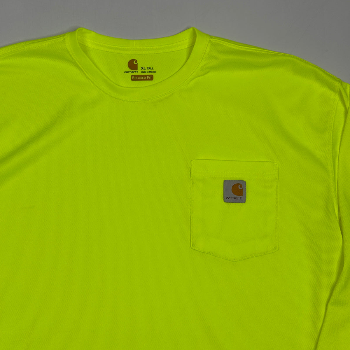 Carhartt Relaxed Fit Color Enhancement Force L/S Shirt XL TALL Lime