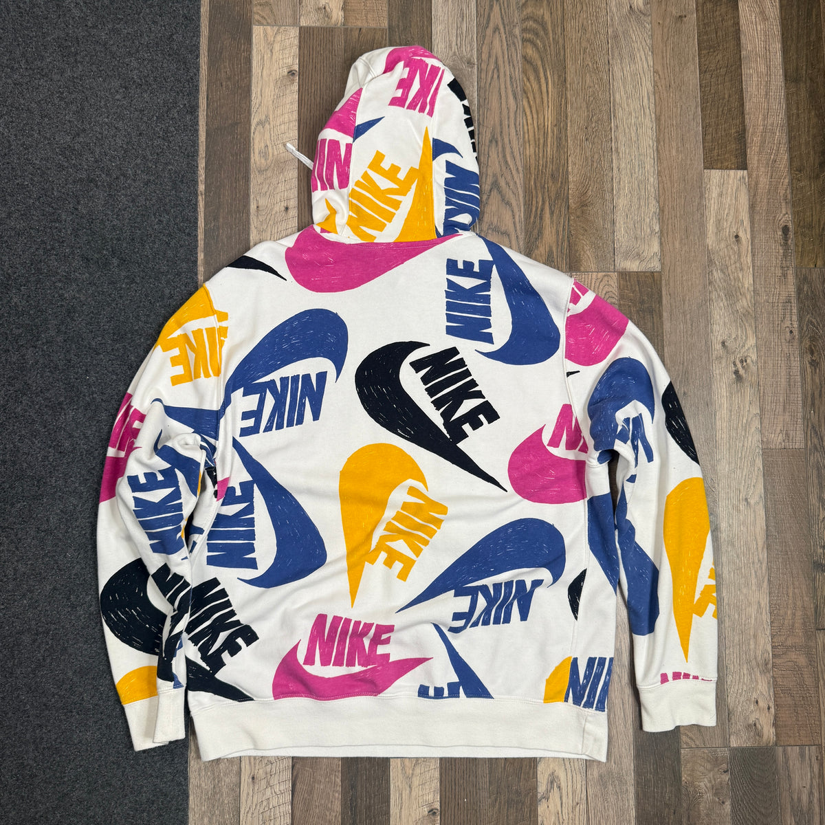 Nike Multi Color Check Hoodie L