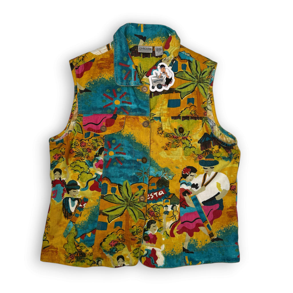VTG Chicos Fiesta Multi Color Vest S