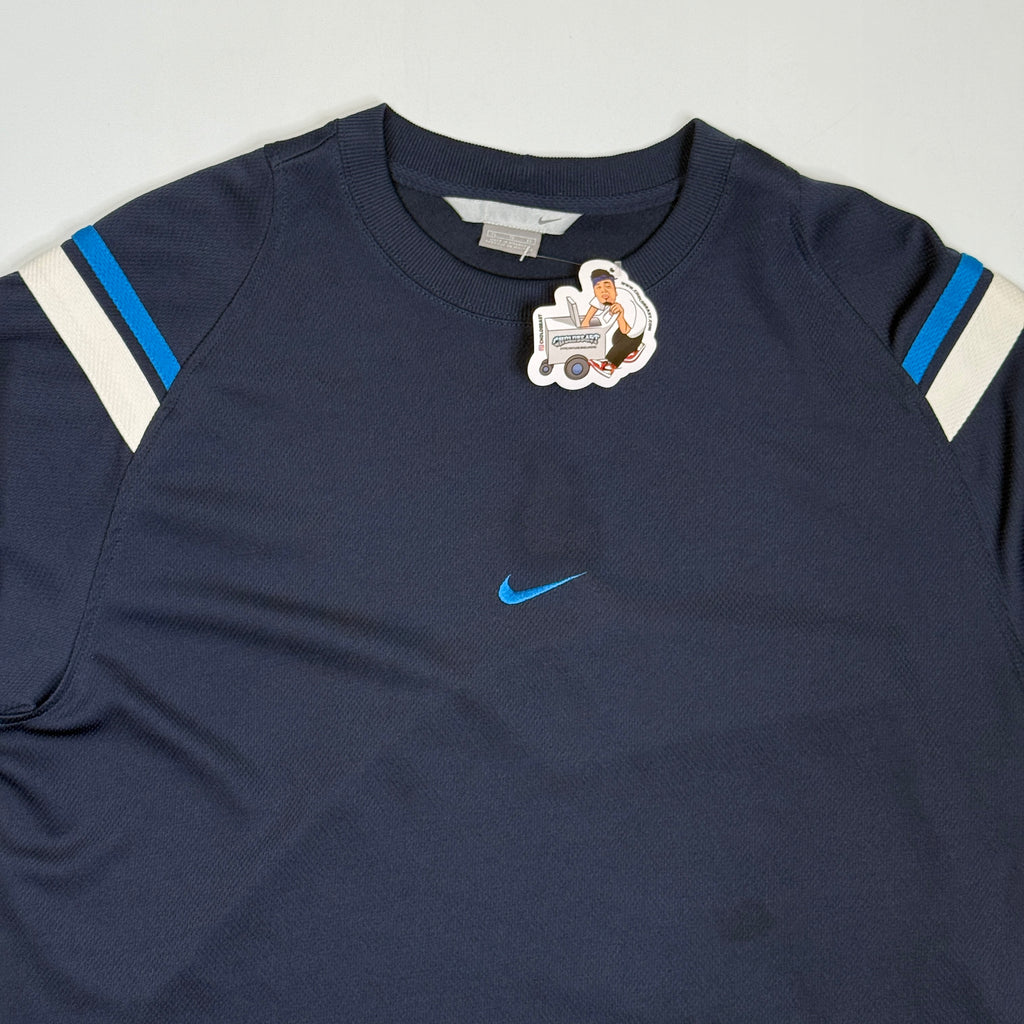 Y2K Nike Center Swoosh T Shirt XL Navy