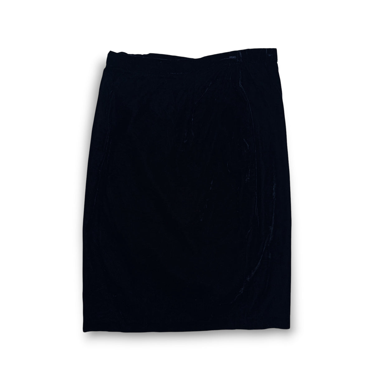 VTG Black Velour Midi Pencil Skirt S/M 30"