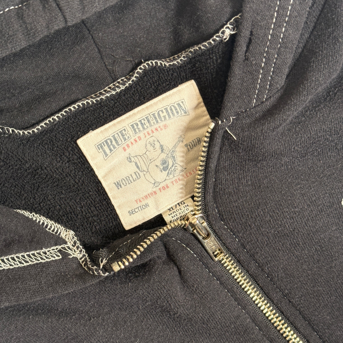 Y2K True Religion Buddah Full Zip Hoodie M/L