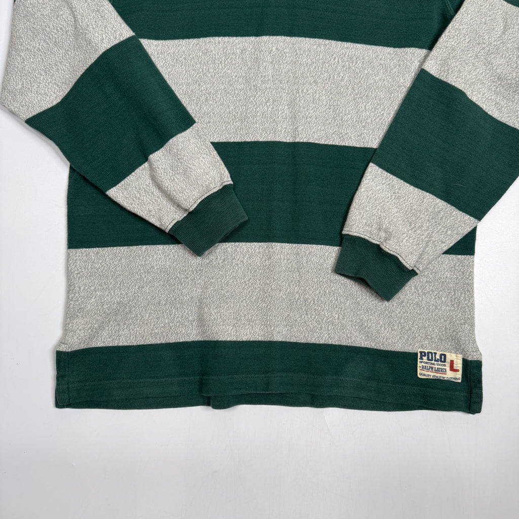 VTG Polo Ralph Lauren Colorblock Striped Rugby Polo L