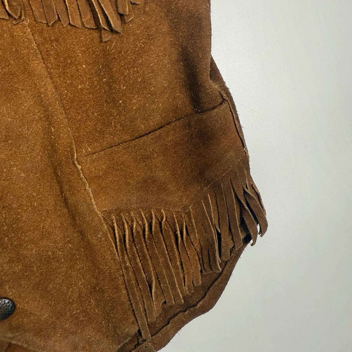 VTG Pioneer Wear Western Fringe Leather Vest