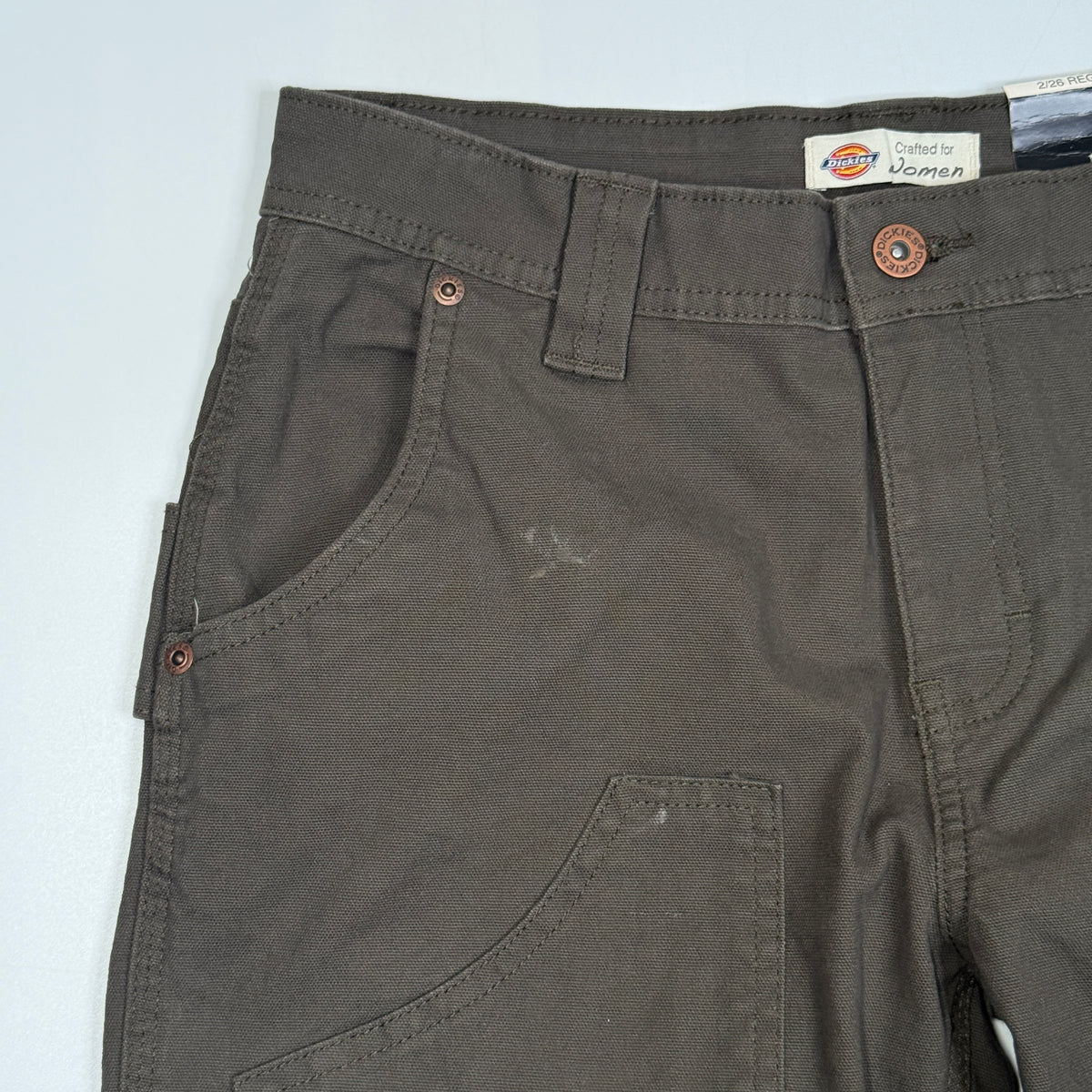 NWT Dickies Double Front Carpenter Straight Fit Pants 28" S Olive