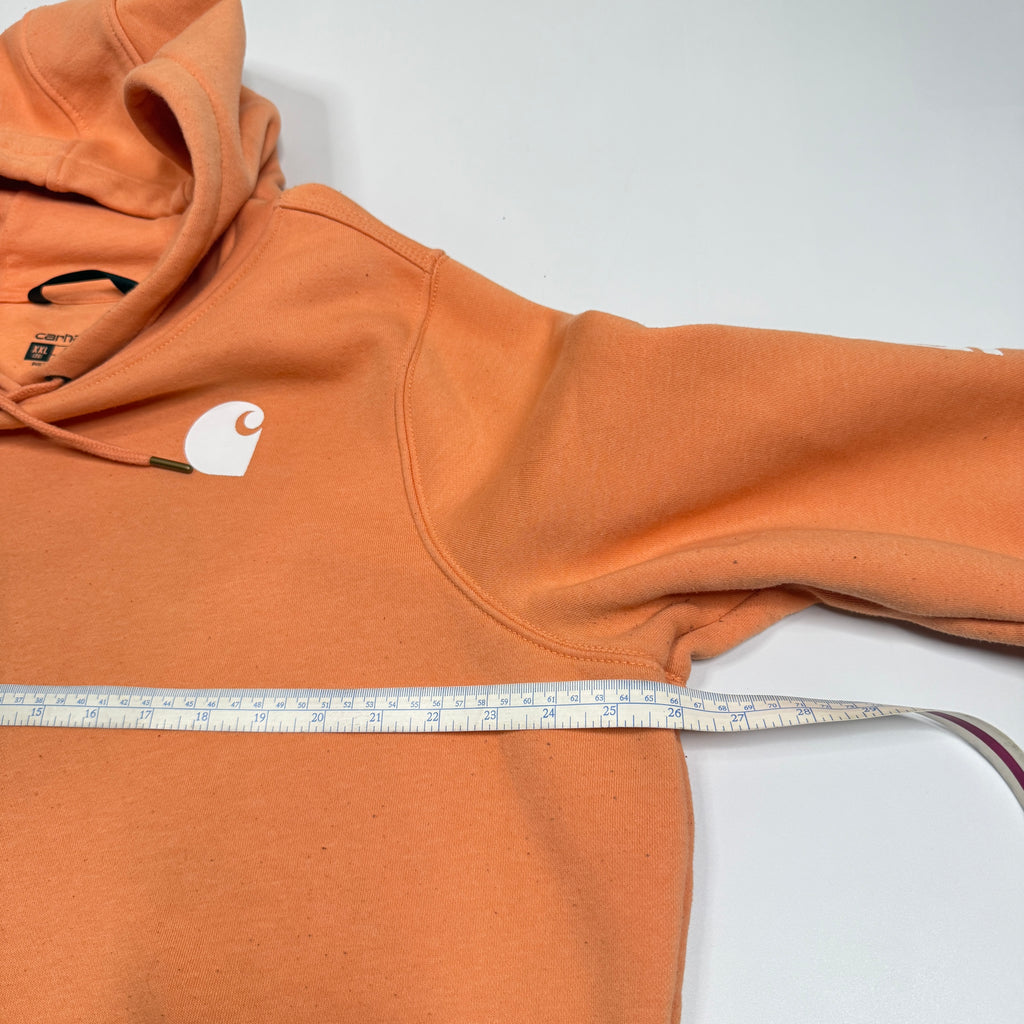 Carhartt Logo Sleeve Hoodie 2XL Peach