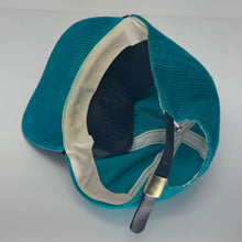 Load image into Gallery viewer, VTG Cadillac Teal Corduroy Leather Strapback Hat