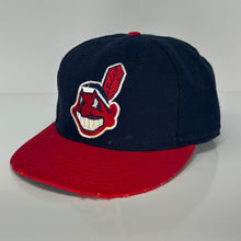 Load image into Gallery viewer, VTG Cleveland Indians Diamond New Era Fitted Wool Hat 7 1/2