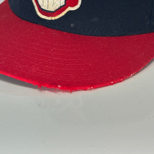 VTG Cleveland Indians Diamond New Era Fitted Wool Hat 7 1/2