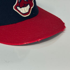 VTG Cleveland Indians Diamond New Era Fitted Wool Hat 7 1/2