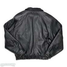 Load image into Gallery viewer, VTG Black Leather Zip Up Jacket M