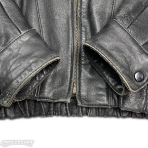 VTG Black Leather Zip Up Jacket M