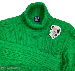 VTG Gap Green Knit Turtleneck S