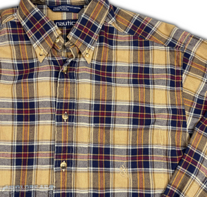 VTG Nautica Plaid Button Up L